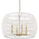 Ellie 4 Light 19 inch Modern Brushed Gold Chandelier Ceiling Light